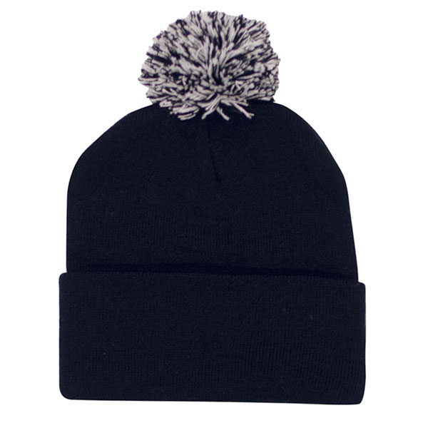 K154 Acrylic Pom Pom Beanie Hat