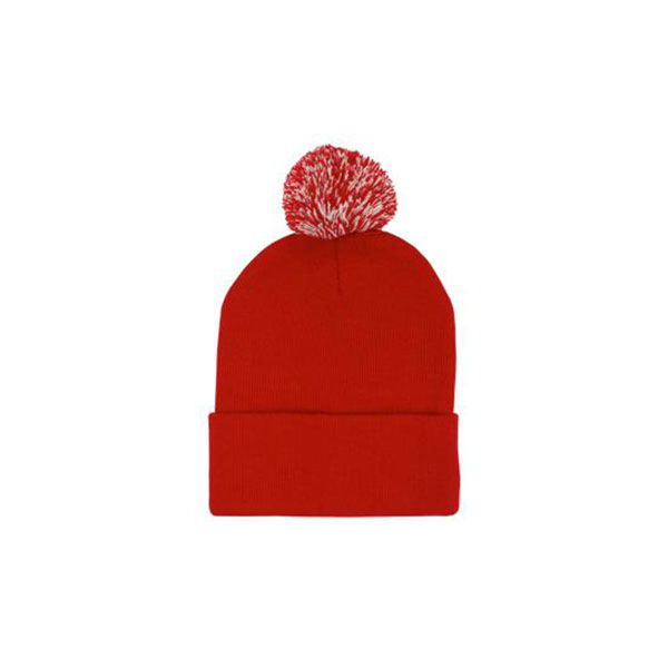 K154 Acrylic Pom Pom Beanie Hat