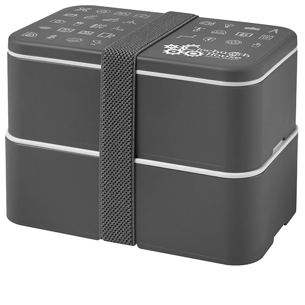 N054 MIYO Eco Lunch Box - Double - Spot Colour