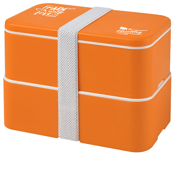 N054 MIYO Eco Lunch Box - Double - Spot Colour