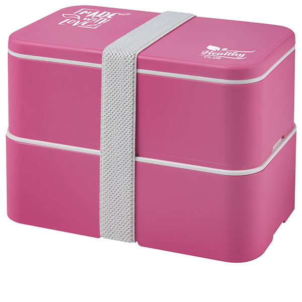 N054 MIYO Eco Lunch Box - Double - Spot Colour
