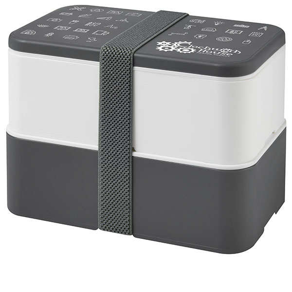 N054 MIYO Eco Lunch Box - Double - Spot Colour