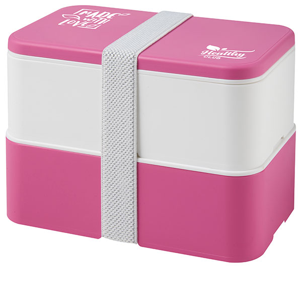 N054 MIYO Eco Lunch Box - Double - Spot Colour