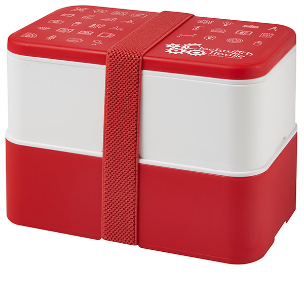 N054 MIYO Eco Lunch Box - Double - Spot Colour