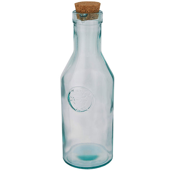 L027 Recycled Glass Carafe with Cork 1000ml