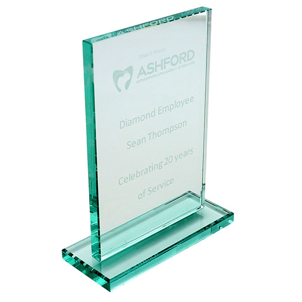 H143 Jade Green Budget Rectangle Award