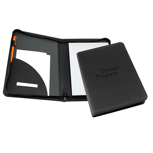 N065 Como rPET Zipped Conference Folder A4 - Debossed