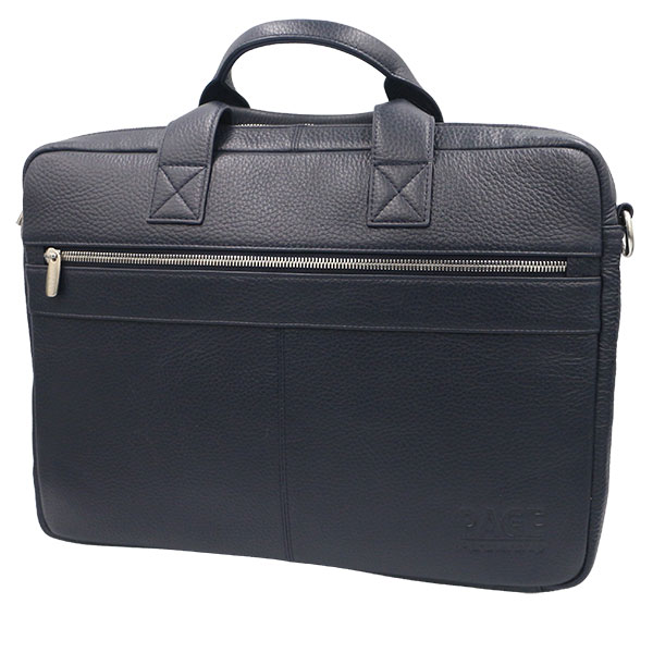 Q035 Pebbled Leather Laptop Bag