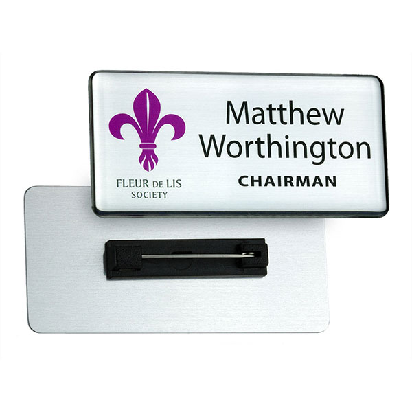 Q074 Domed Metal Name Badge