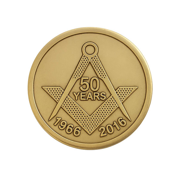 Q075 20mm Metal Relief Nickel Plated Badge