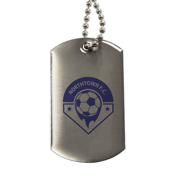 N081 Printed Metal Dog Tag - Spot Colour