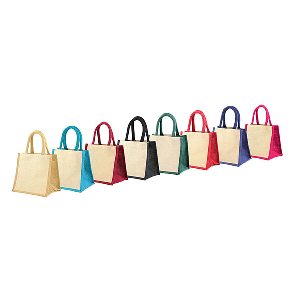 M131 Green & Innocent Mini Juko Jute Bag - Spot Colour