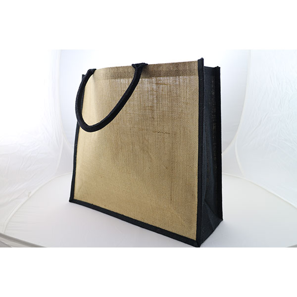 H100 Large Natural Bag with Dyed Gusset