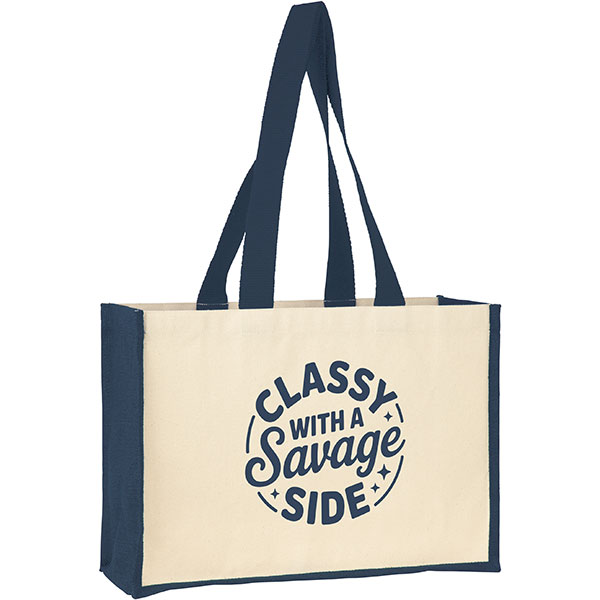 Q047 Brookland Cotton Jute Shopper - Spot Colour