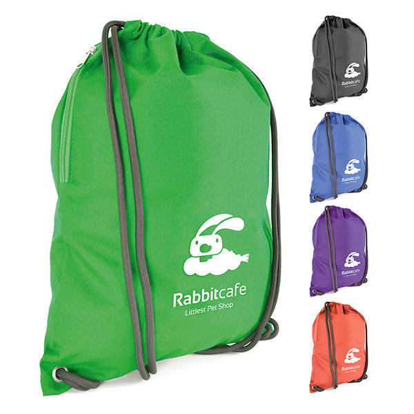 N066 Heavyweight Polyester Drawstring Bag - Spot Colour