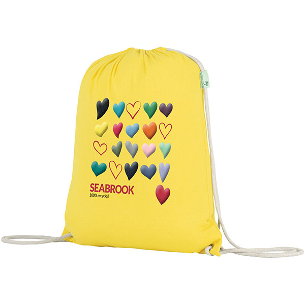 Q046 Seabrook 5oz Recycled Cotton Drawstring Bag - Full Colour