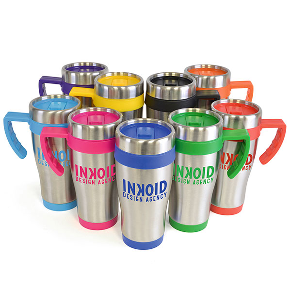 H004 Colour Trim Stainless Steel Travel Mug