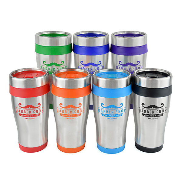 N102 Ancoats Stainless Steel Travel Tumbler 400ml - Spot Colour