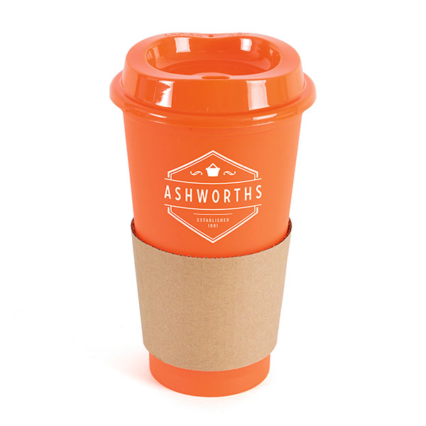 K018 Plastic Cafe Takeaway Mug