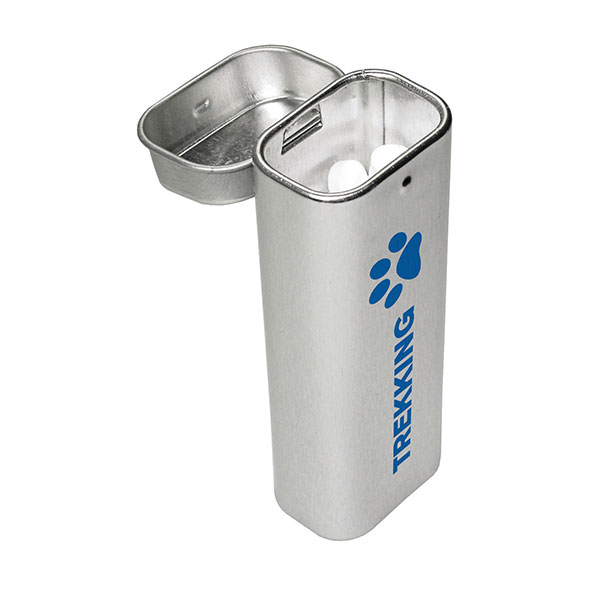 J126 Silver Tower Tin Filled with Mints