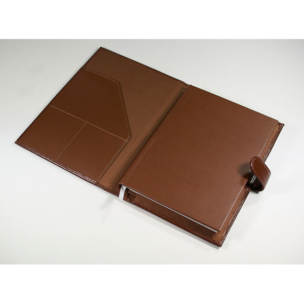 H087 Warwick Leather Covered A5 Note Book and Cover