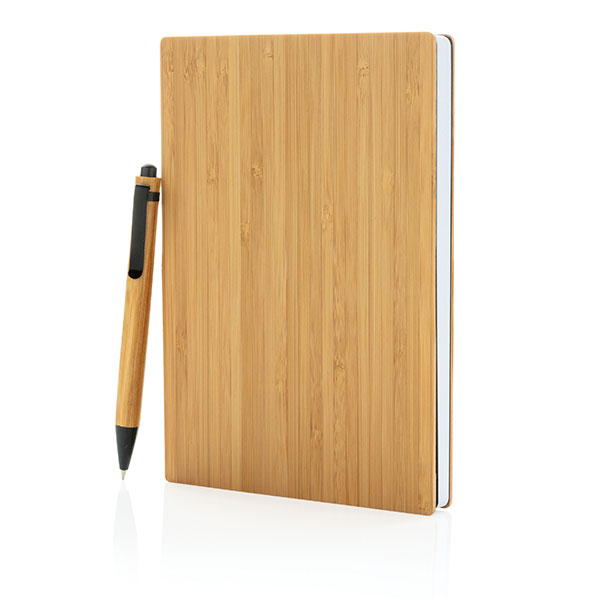 J023 Bamboo A5 Notebook & Pen Set