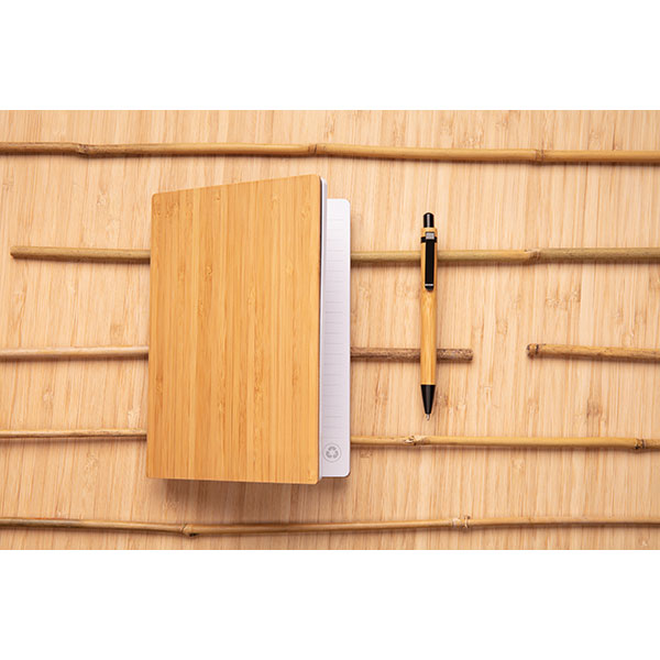 J023 Bamboo A5 Notebook & Pen Set