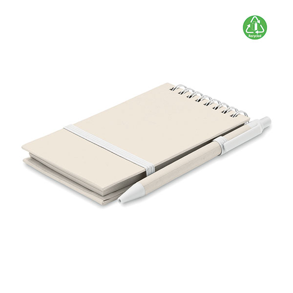 N144 A6 Recycled Milk Carton Notebook and Ballpen Set