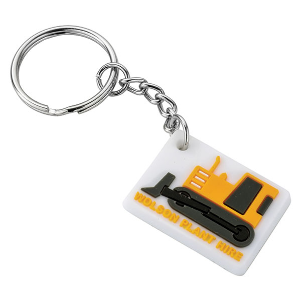 J077 40mm Bespoke Moulded Soft PVC Key Ring  