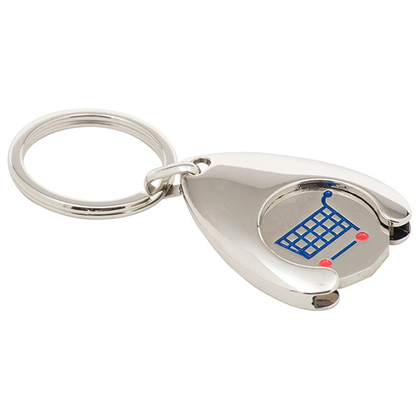 M096 Stamped Enamel Wishbone Trolley Token Key Ring