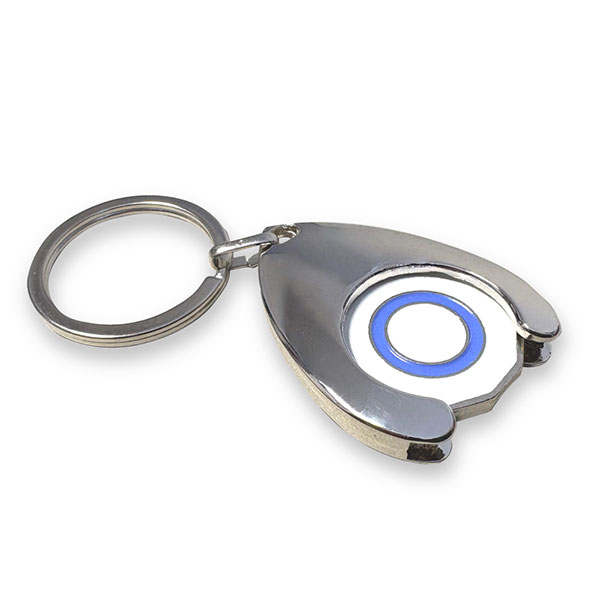 Q032 Stamped Enamel Wishbone Trolley Token Key Ring