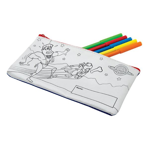 H034 Pencil Case with 5 Coloured Pens