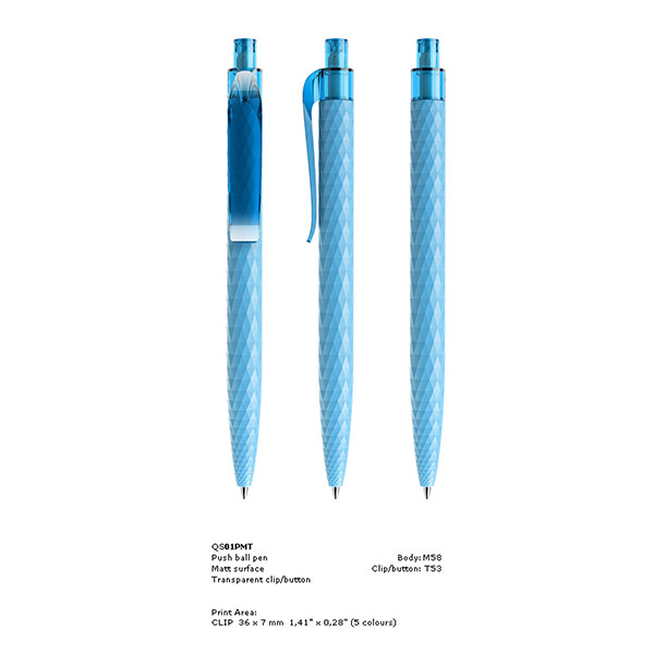 H047 Prodir QS01 Faceted Patterned Matt Ballpen