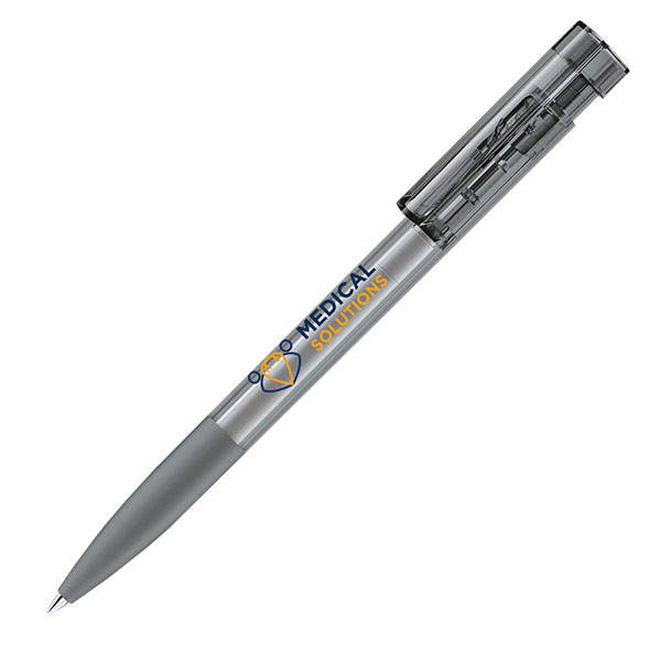 H043 senator Liberty Clear Plastic Ballpen with Soft Grip