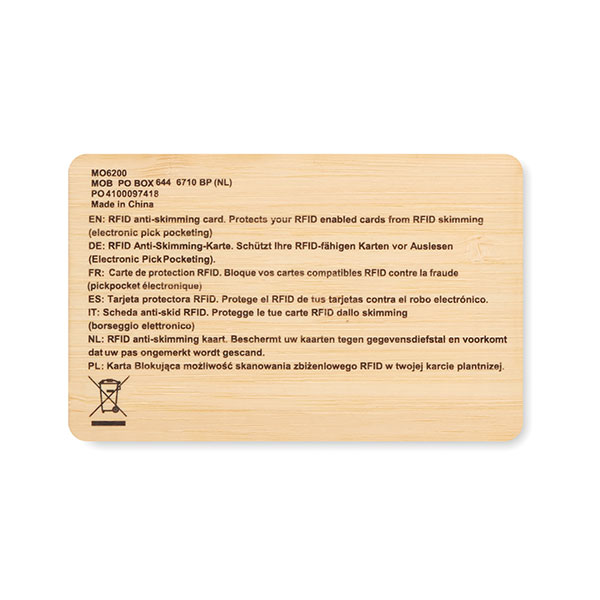 K095 RFID Anti-Skimming Card in Bamboo Case