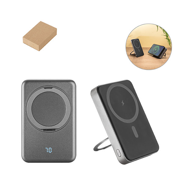 Q014 Magnetic 10000mAh Recycled Powerbank with Stand - Full Colour