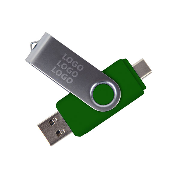 Q017 Dual Twister 8GB USB Flash Drive - Engraved