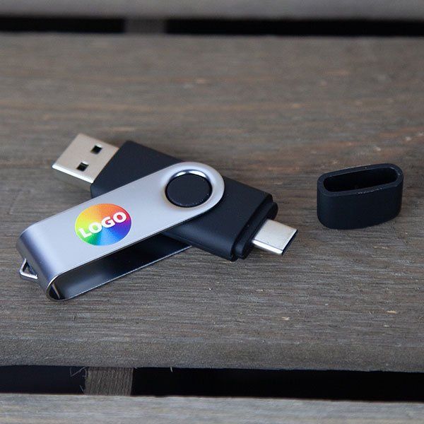 Q017 Dual Twister 8GB USB Flash Drive - Full Colour