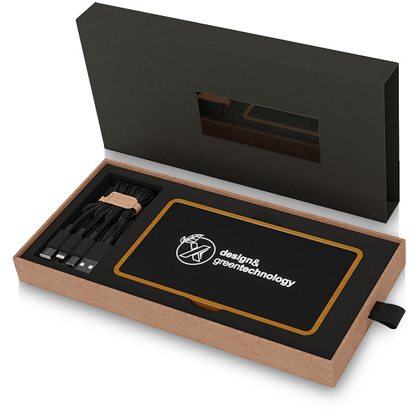 M077 SCX Design Wooden Cased Powerbank Set