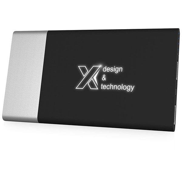 K099 SCX Wood Trimmed Soft Touch Light-Up Powerbank 