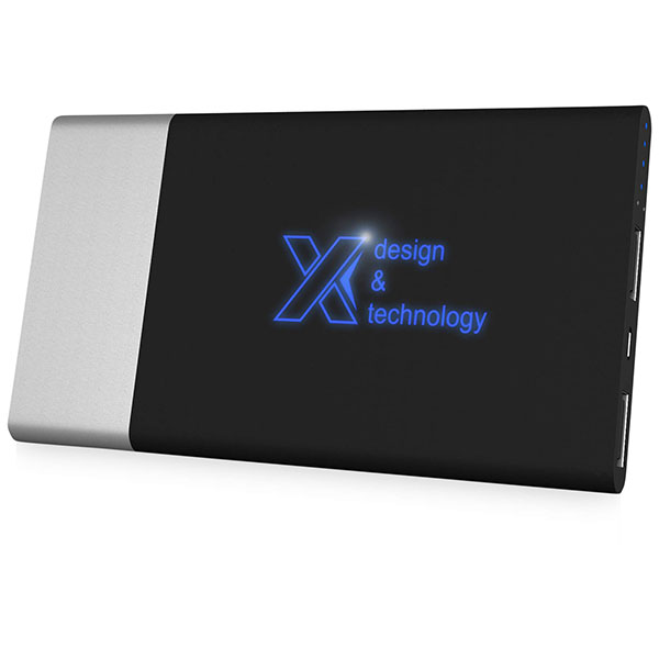 K099 SCX Wood Trimmed Soft Touch Light-Up Powerbank 