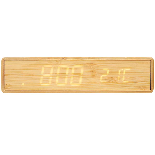 L082 Minata Wireless Charging Bamboo Clock