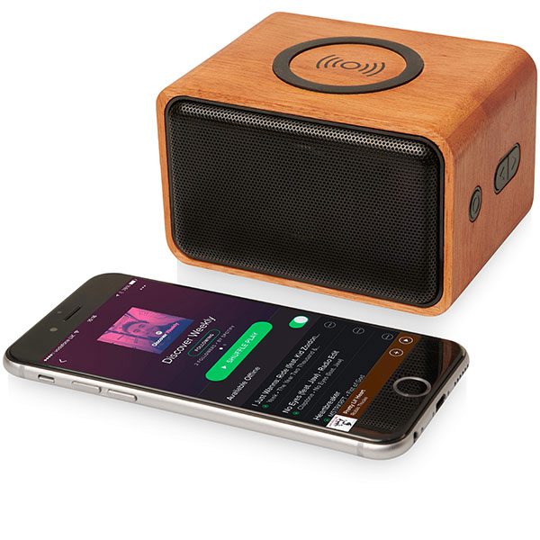 J063 Avenue Heartwood Speaker and Wireless Charging Pad