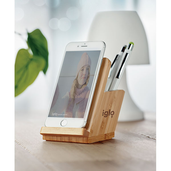 K095 Bamboo Wireless Charging Phone Stand