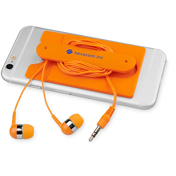 K100 Wired Earbuds & Silicone Phone Wallet