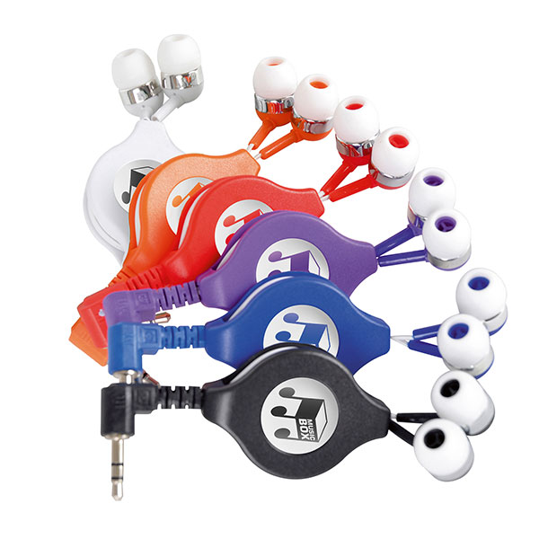 M081 Budget Corded Ear Buds - Full Colour 