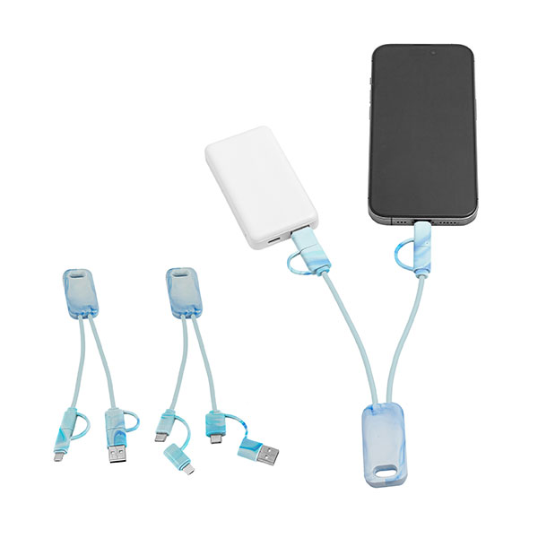 Q012 Berners 6 in 1 Recycled USB Cable - Full Colour