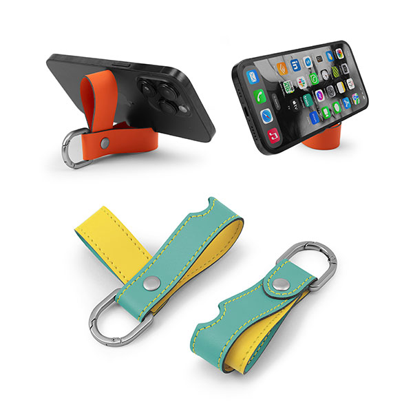 Q015 Recycled Phone Stand Key Ring - Full Colour