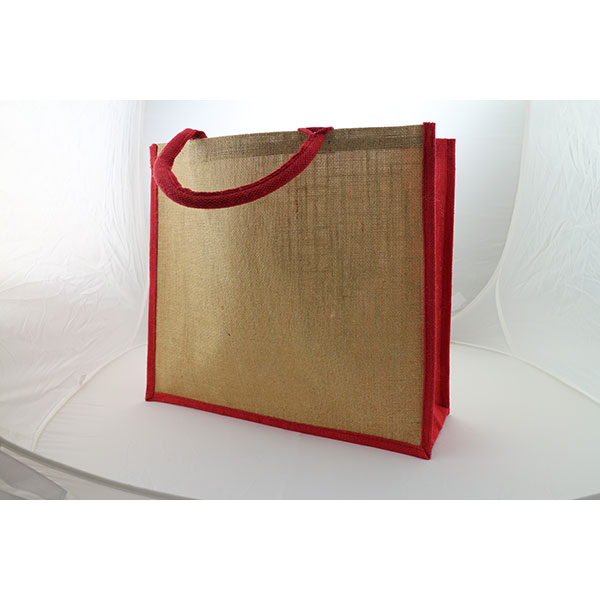 J104 Large Natural Bag with Dyed Gusset - Full Colour