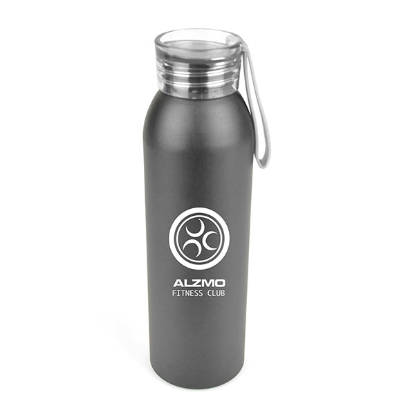 M016 Eclipse Black Aluminium Sports Bottle 600ml - Spot Colour